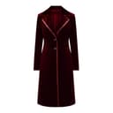 Generisch Cappotto in velluto da donna, lungo, aperto, tinta unita, vintage, stile casual, in lana, comodo, caldo, per le mezze stagioni, con colletto a risvolto, elegante giacca a vento, Colore - 5