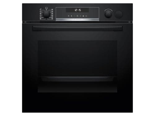 Bosch HRG578CB7 Serie 6 - Horno inteligente empotrable con soporte de vapor de 60 x 60 cm, fabricado en Alemania, pirólisis, termómetro para asar, función Air Fry, función de aire caliente 3D, cierre