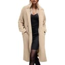 Vhersily 2025 Regal - Teddy Langer Mantel Damen Lange Winterjacke Pelzmäntel Elegante Trenchcoat mit doppelreihigem Revers Plüsch Teddybär Cardigan, weiß, S - 2