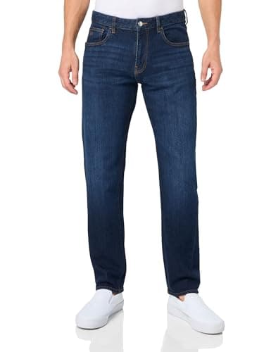 Armani Exchange J16 Straight Fit Comfort Cotton Denim Pants, Jeans de los Hombres, Indigo Denim,
