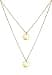 Elli Necklace Layer-Look with Geo Minimal Platelet Pendants in 925 Sterling Silver Gold Plated - 2