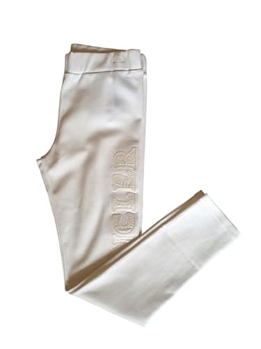 Moncler Junior 8H72110 - Pantalones para niña, color blanco con logotipo, Color blanco., 14 años
