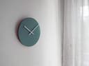 24cm Minimalist wall clock without numbers for living room in many colors as teal No ticking wood modern design round tiny silent office numberless clocks Small wooden quiet home wallclock - 2