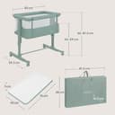 lionelo Aurora 3in1 Culla Co-sleeping e Lettino da viaggio per neonato bambini fino 9kg Regolabile in altezza e Inclinazione Parete aperta rete traspirata Materasso innovativo Zanzariera - 10