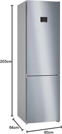 Bosch KGN394ICF Serie 6, Frigorifero combinato da libera installazione, Total No Frost, VitaFresh XXL, Flex Interior, Acciaio, 203 x 60 cm - 2