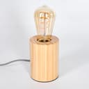 HOFSTEIN Tallsebo Table Lamp, Wooden Table Lamp in Natural Colours, Modern Light in Scandinavian/Boho Design, Switch on Cable, Height 12 cm, E27, Living Room, Bedroom, Dining Room, Hallway, Office - 9