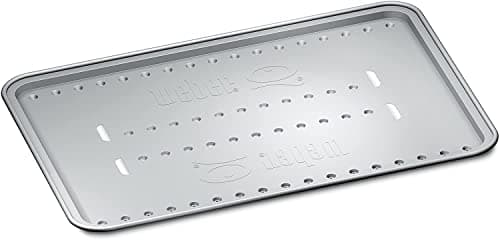 Weber Heat Shield - Small (33x23cm), 4 pieces, made of aluminum, compatible with Weber Roasting Rack - Small (6563), enables indirect grilling, ideal for all grills - Silver (6561)