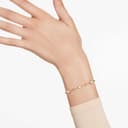 Swarovski Pulsera Imber, Talla redonda, Diseño distribuido, Blanca, Baño tono oro - 5