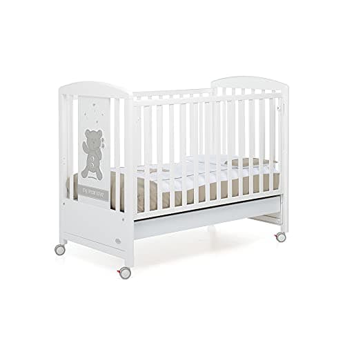 Foppapedretti, My Little Love, cuna con barandilla abatible, 131 x 73 x 108 cm, 27 kg, blanco