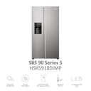 Haier SBS 90 Series 5 HSR5918DIMP Frigorífico Side by Side, con Dispensador de Agua y Hielo, Apertura puertas 90º, Motor Inverter, Total No Frost, An 90cm, Capacidad XXL 511L, Iluminación LED, Inox - 3
