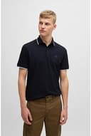 BOSS Mens Passertip Logo-Patch Slim-fit Polo Shirt in Stretch Cotton - 9