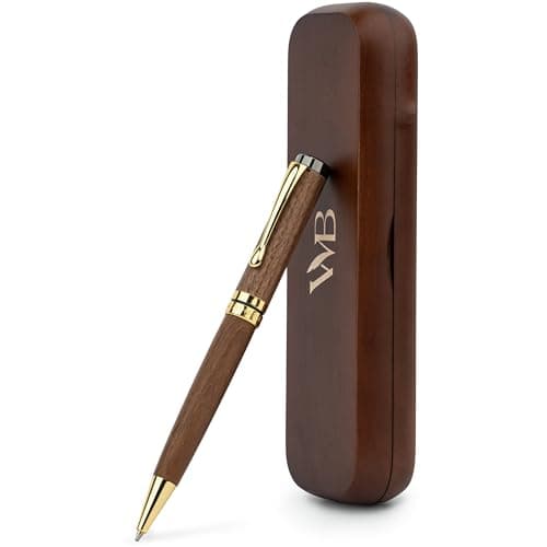 Wordsworth and Black Ballpoint Pen Set - Atemberaubender Luxus-Stift aus Bambus Braunholz, Goldfinish, nachfüllbar, bester Kugelschreiber für Männer & Frauen