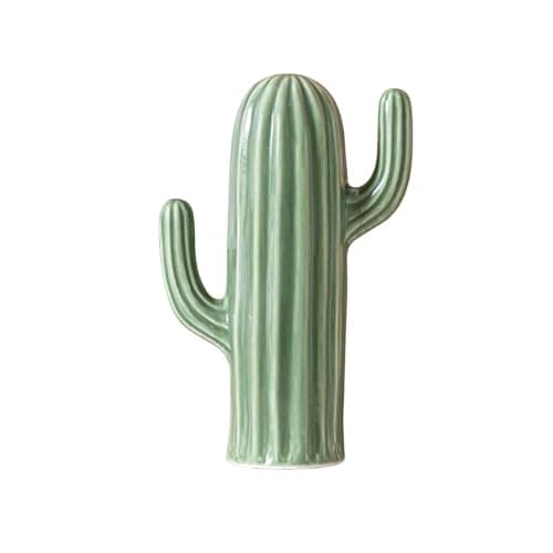 Keramik-Kaktus-Figur, minimalistische Kaktus-Statue, Porzellan-Kunstskulptur for Sammeln, Moderne Pflanzen-Keramik-Statue, grüne Wohndekoration for Wohn- und Esszimmer, passend (Color : A)