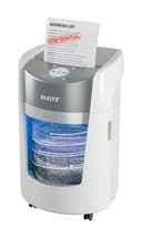 Leitz IQ OptiMax Small Office 350 P5 Micro-Cut Paper Shredder, Unique Bin Rotation Technology, 33% More Bin Capacity, 350 x A4 Sheets In Bin (22L), Shreds 10-8 Sheets (70-80 gsm), 20-Minute Run Time - 1
