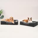 EHEYCIGA Orthopädisches Hundebett Grosse Hunde, 106.5x76x18.5cm, Memory Foam Waschbar und Wasserdicht Hundekorb mit 4 Rändern, Hundesofa Hundecouch rutschfest, Grau/Schwarz - 8