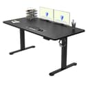 FLEXISPOT QN1 140 * 60cm Electric Height Adjustable Standing Desk Sit Stand Up Desk with Backpack Hook Memory Smart Panel, Black - 1