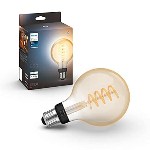 Philips Hue White Ambiance Filament Single Smart LED Globe [E27 Edison Screw] - 550 Lumens. Works with Alexa, Google Assistant and Apple Homekit