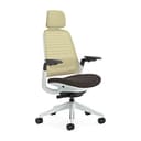 Steelcase Series 1 Ergonomic Office Chair With LiveBack Lumbar Support, 4D Armests, Adjustable Headrest Beige/Moleskin; Made in Europe - 1