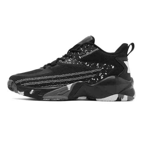 Scarpe da Basket Oversize Uomo con Ammortizzazione Traspirante Sportive Allenamento for la Corsa Casual all'aperto Scarpe da Passeggiata(Black,44 EU)