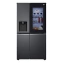 LG GSXV91MCLE, Klasse E, 635 L, Side-by-Side Kühlschrank mit InstaView, Total No Frost mit Gefrierfach, Eis - Crushed Ice & Wasserspender mit UVnano, DoorCooling+, LINEARCooling, Wi-Fi ꟷ Matte Black - 1