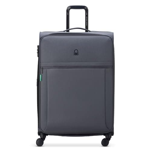 DELSEY Paris United Colors of Benetton Flexible Suitcase, 76 cm x 50 cm x 35 cm, 110 L, XL, charcoal, Trolley case / Upright