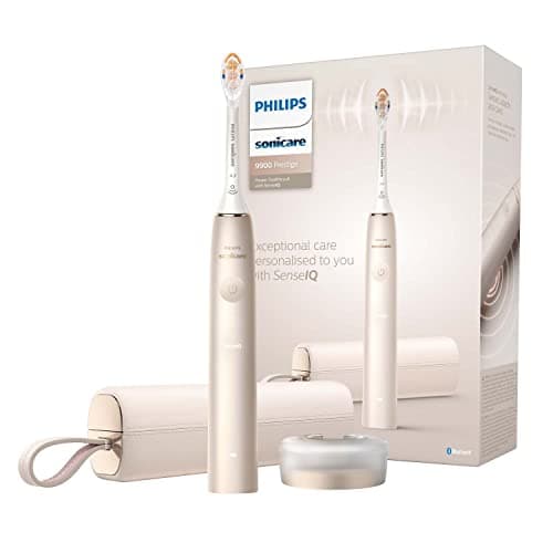 Philips Sonicare DiamondClean Prestige 9900 - Spazzolino elettrico sonico con 1 testina Premium All-in-One A3 e custodia di ricarica champagne modello HX9992/11