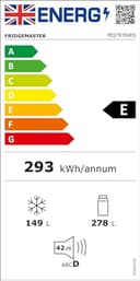 Fridgemaster MQ79394ES Freestanding American 4 Door Fridge Freezer 427L, Total No Frost, Inverter compressor, Silver, 64.3D x 79.4W x 181.6H cm, E Rated - 18