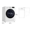 LG RH80V9AV4N - Secadora de Ropa, 8kg, Bomba de Calor y Carga Frontal, Clasificación C, Compresor Dual Inverter, Función Eco Hybrid, Limpieza Automática, Secadora LG Serie 900, Color Blanco - 2