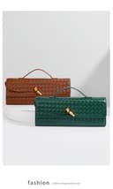 CMLDJBD Damen Henkeltaschen Nische Gewebte Schultertasche Handgehaltene Abendtasche Vielseitige Damentasche - 3