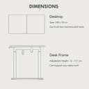 FLEXISPOT 4 Legs Dual Motors Electric Standing Desk 140 * 70cm Height Adjustable Sit Stand Home Office Workstation with Memory Smart Panel, Splice Board, White - 9