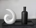 FeinKnick Elegante Escultura de cerámica - decoración Moderna en Blanco - Espiral Decorativa de 20 cm de Altura - también Adecuada para Regalo - 2