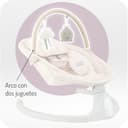 Mecedora MoMi KENANI SAND para niños de hasta 9 kg, con pantalla LED, mando a distancia, Bluetooth, arnés de 5 puntos, barra y juguetes, alimentada por pilas y/o electricidad - 6