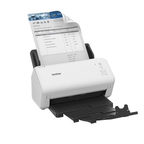Brother ADS4100 Scanner Desktop, USB 3.0 SuperSpeed e scansione diretta su host USB, Scansione fino a 35 pagine al minuto, Alimentatore automatico documenti (ADF) da 60 fogli