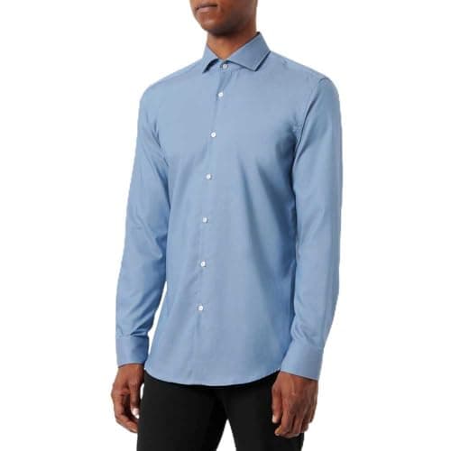 HUGO Men's Kason Shirt, Medium Blue427,