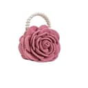SFOIKVG Borsa uncinetto Borsa a mano con pochette a forma di fiore rosa, borsa a in tessuto jacquard all'uncinetto per le Vacanze Giornaliere(Rose) - 1