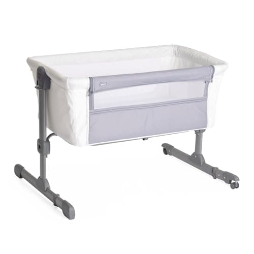 Chicco Next2Me Essential Culla Neonato Fianco Letto, Culla Co-Sleeping, Compatibile con Diversi Letti, Altezza Regolabile, Buona Circolazione dell'Aria, Materasso e Borsa inclusi, 0-6 Mesi, Bianco