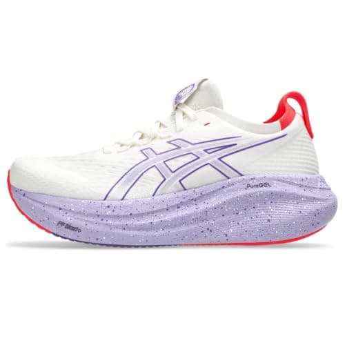 ASICS Women's Gel-Nimbus 27 Tokyo Sneaker, Cream/Edo Purple, 5 UK