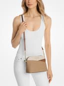 Michael Kors Jet Set Travel Medium Color Block Dome Signature Logo Crossbody Bag Camel, Cammello Multicolore, Medium - 2