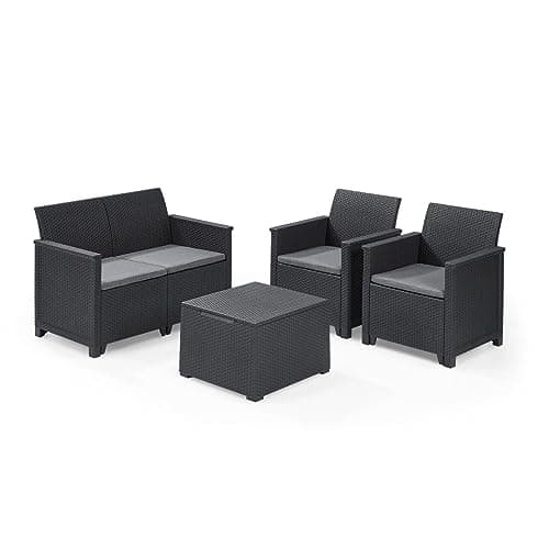 Keter Emma Lounge Set, Mobili da giardino, Grafite