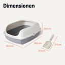 Amazon Basics Große Katzentoilette mit Offener Oberseite, Leicht zu Reinigen, Einschließlich Schaufel, Weiß/Grau, 50,5cm x 38,0cm x 20,0cm - 5