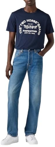 Levi's Herren Jeanshose 501 Original mit Knopfleiste, Straight Fit, Blau (Cascade LTWT), W34/L34