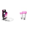 Philips Hue White & Color Ambiance E14 LED Leuchten 2-er Pack (470 lm) & White & Colour Ambiance Smart Bulb Twin Pack LED [B22 Bayonet Cap] - 1100 Lumens - 1