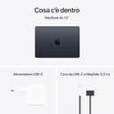 Apple Portatile MacBook Air 13'' con chip M4 (2025): progettato per Apple Intelligence, display Liquid Retina da 13,6'', 16GB di memoria unificata, 256GB di archiviazione SSD, Touch ID; Mezzanotte - 6