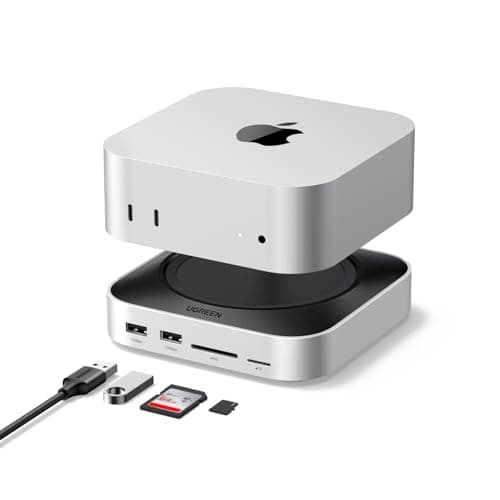 UGREEN Docking Station Compatibile con Mac Mini M4 e M4 Pro Dock Station 10 in 1 Hub USB C con Alloggiamento M.2 NVME SSD Lettore di Schede SD TF 7 Porte USB 10Gbps 5Gbps
