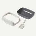 Amazon Basics Große Katzentoilette mit Offener Oberseite, Leicht zu Reinigen, Einschließlich Schaufel, Weiß/Grau, 50,5cm x 38,0cm x 20,0cm - 4