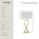 tectake® lampada da scrivania moderna, 60W, luce antiabbagliamento, paralume in tessuto, lampada da comodino struttura in ferro rivestito, base stabile, bajour comodino, design elegante - Color Ottone - 6