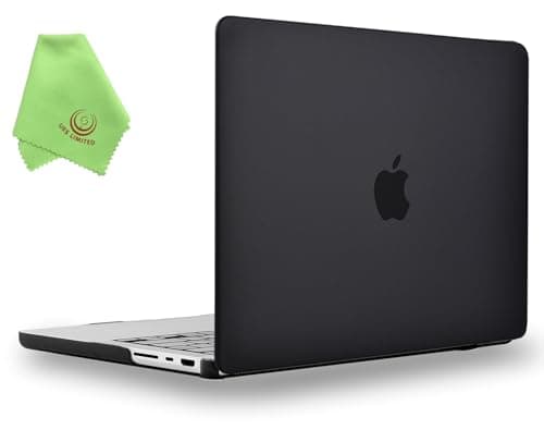 UESWILL Compatible with 2021 2022 2023 2024 MacBook Pro 16 inch M4 M3 M2 M1 Pro Max Chip Model A3403 A3186 A2485 A2780 A2991 Matte Case Cover + Microfiber Cloth, Black