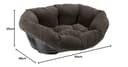 Ferplast Sofá Prestige - Cama para Gato y Perro, Tejido sintético, 64 x 48 x 25 cm, Color Gris - 2