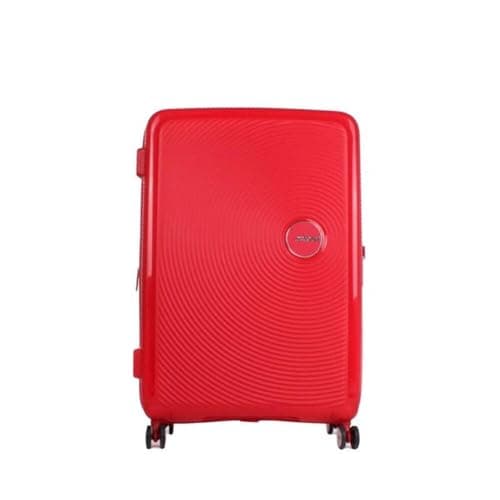 American Tourister Soundbox - Hard Shell Suitcase 67 cm Medium - Trolley Case with 4 wheels, TSA lock, Expandable & Light - 71.5/81 L - Coral Red