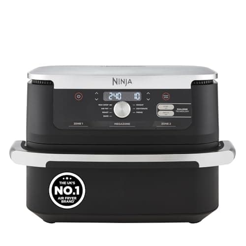 Ninja Foodi FlexDrawer Air Fryer, Dual Zone with Removable Divider, Large 10.4L Drawer, 7-in-1, Air-Fryer Uses No Oil, Air Fry, Roast, Bake, Max Crisp, Non-Stick Dishwasher Safe Parts, Black AF500UK